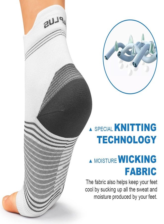 PAPLUS Plantar Fasciitis Sock (6 Pairs) for Men and Women, Compression Foot Sleeves with Arch and Ankle Support (White, Small) - Image 5